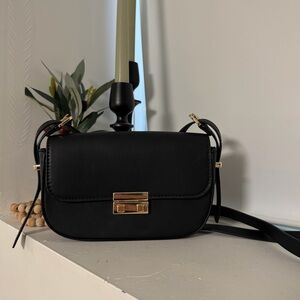 Black Crossbody purse with Gold Hardware
